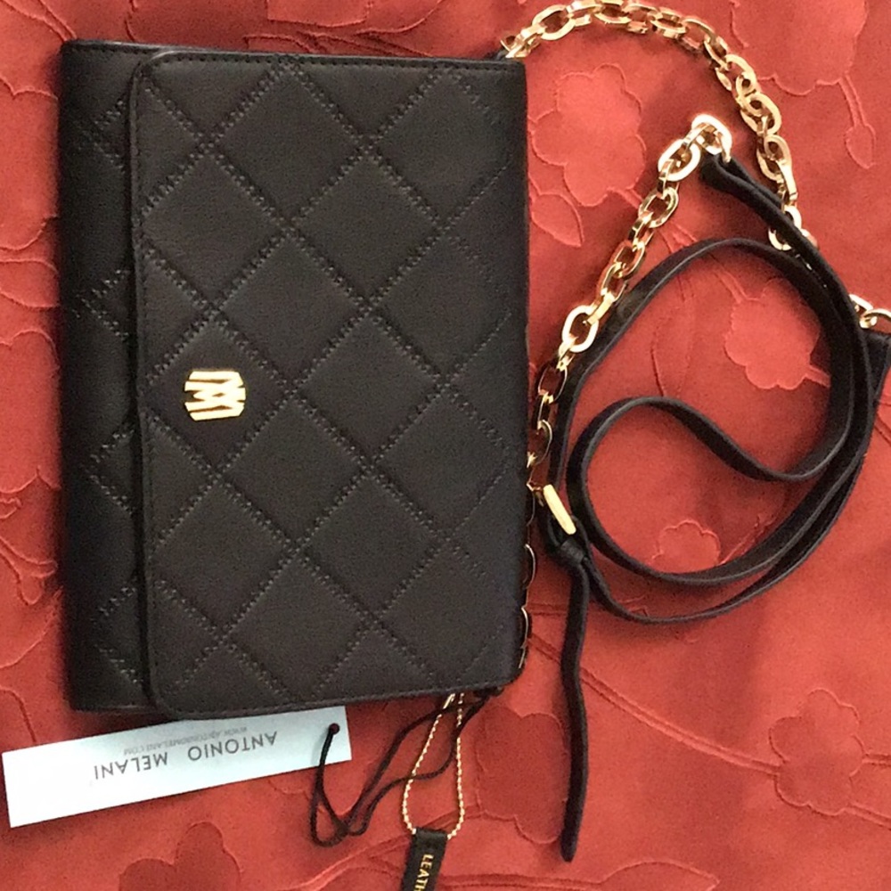 NWT Antonio Melani small black purse/clutch
